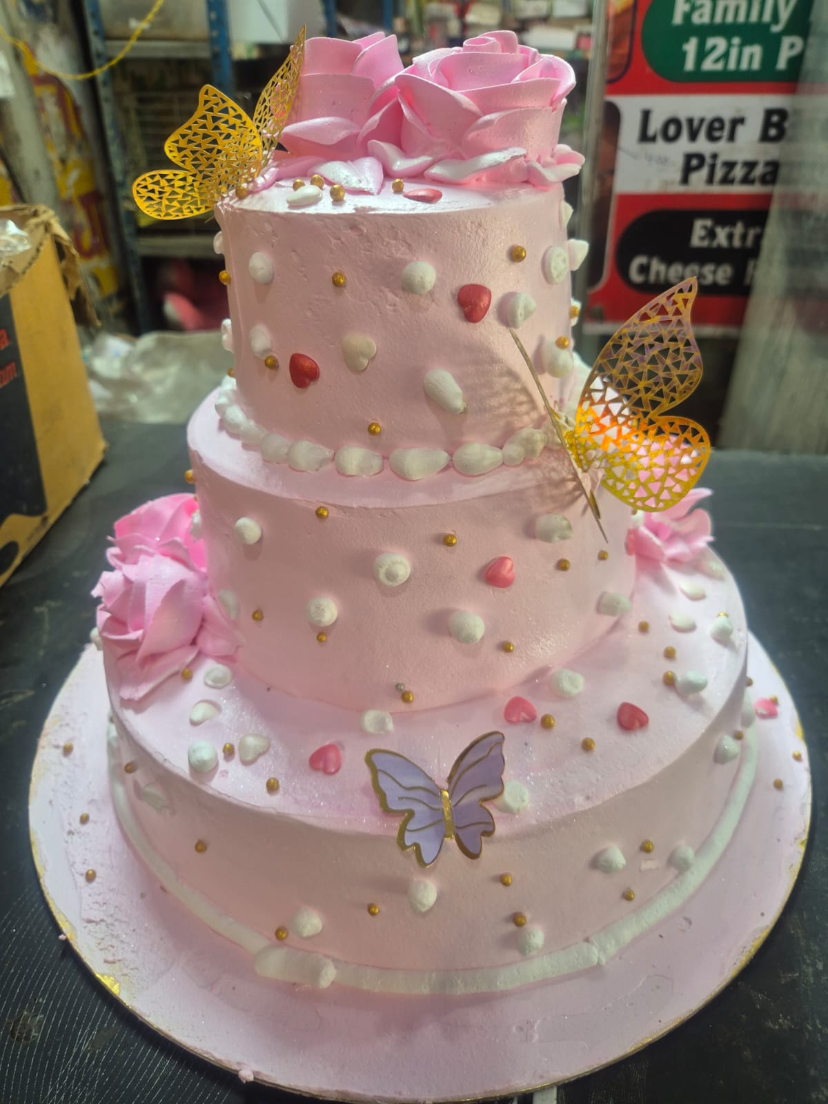 Premium White Forest Flower Swirl Cake (V2)